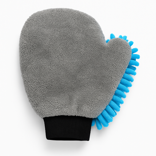 ShinyGlove - Premium doppelseitiger Mikrofaser-Waschhandschuh – Chenille für schonende Autopflege