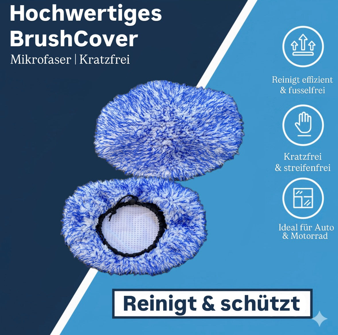 ShinyBrushCover - Premium Mikrofaser-Bürstenüberzug