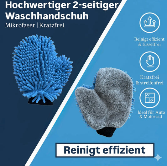 ShinyGlove - Premium doppelseitiger Mikrofaser-Waschhandschuh – Chenille für schonende Autopflege