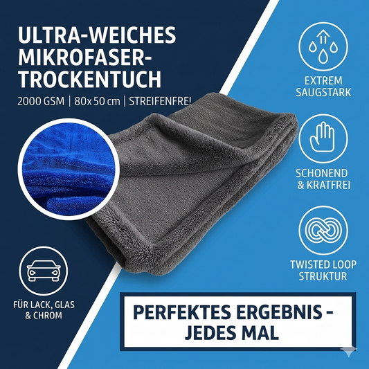 BigWipe - Premium Mikrofaser Trockentuch 2000 GSM – 50×80