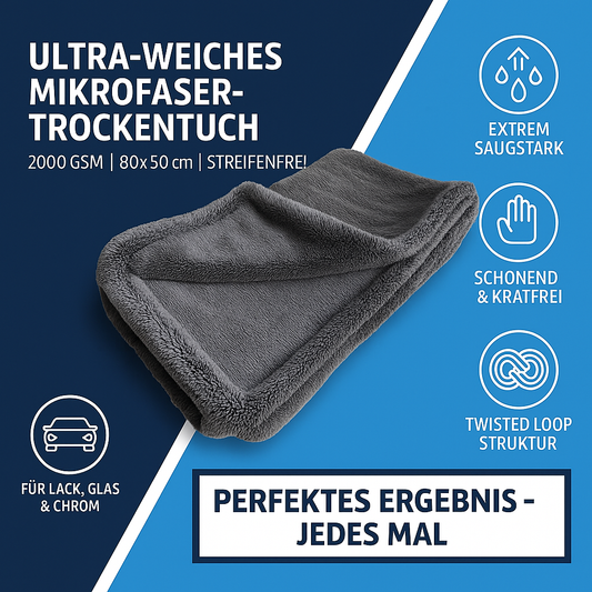 Mikrofaser Trockentuch 2000 GSM für Auto